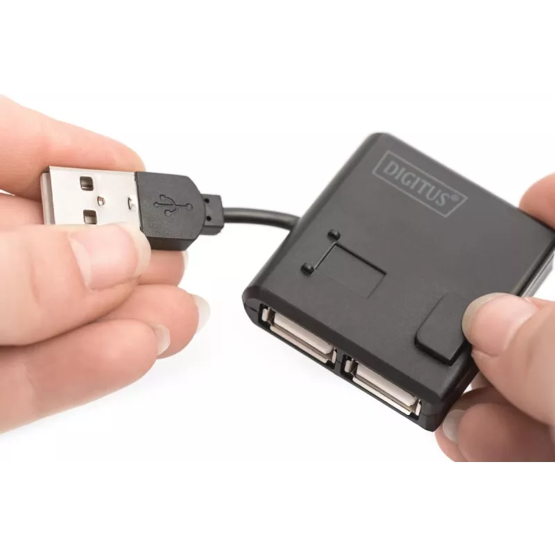 DIGITUS USB 2.0 didelės spartos 4 prievadų šakotuvas (da-70217)