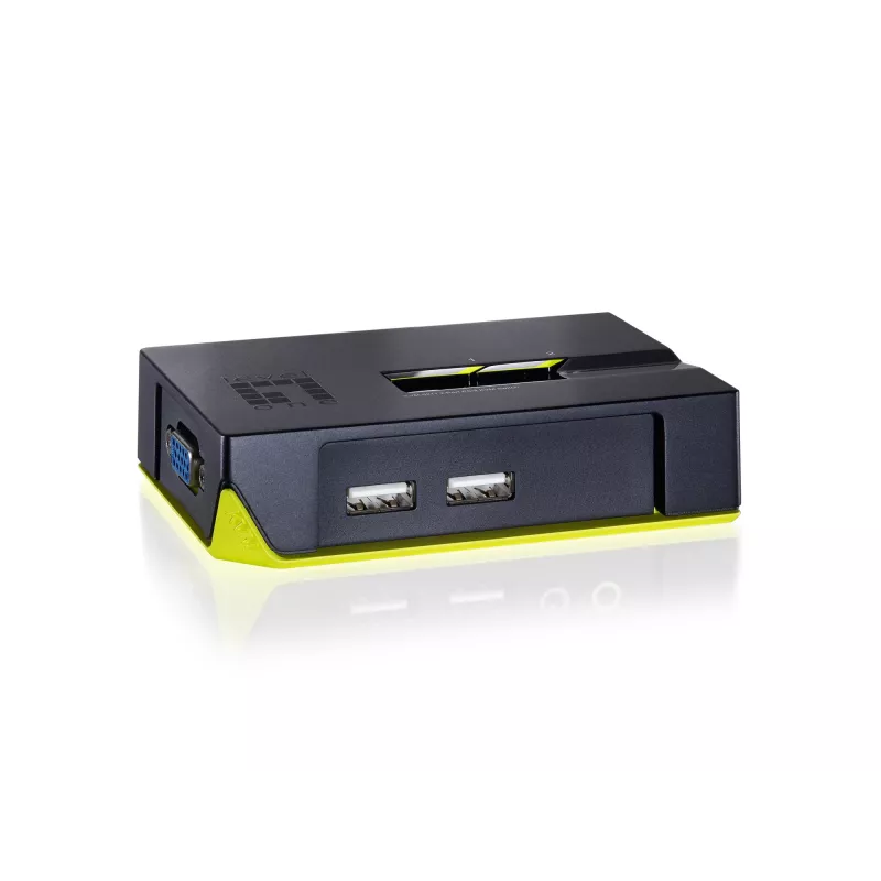 LevelOne 2 prievadų USB VGA KVM jungiklis, 2048 x 1536 pikseliai, juoda, žalia