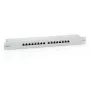 Equip 16 prievadų Cat.6 ekranuotas pataisos skydelis, šviesiai pilkas, RJ-45, auksinis, Cat6, montavimas stove, 1U, pilkas