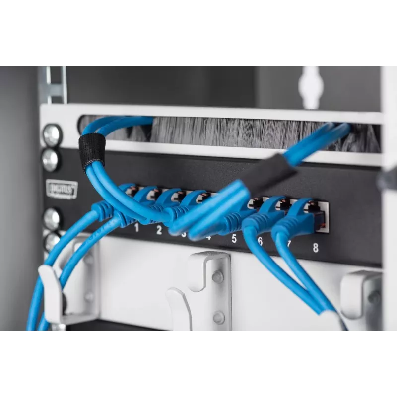 DIGITUS jungčių skydas CAT6 8 prievadų ekranuotas juodas 10 colių