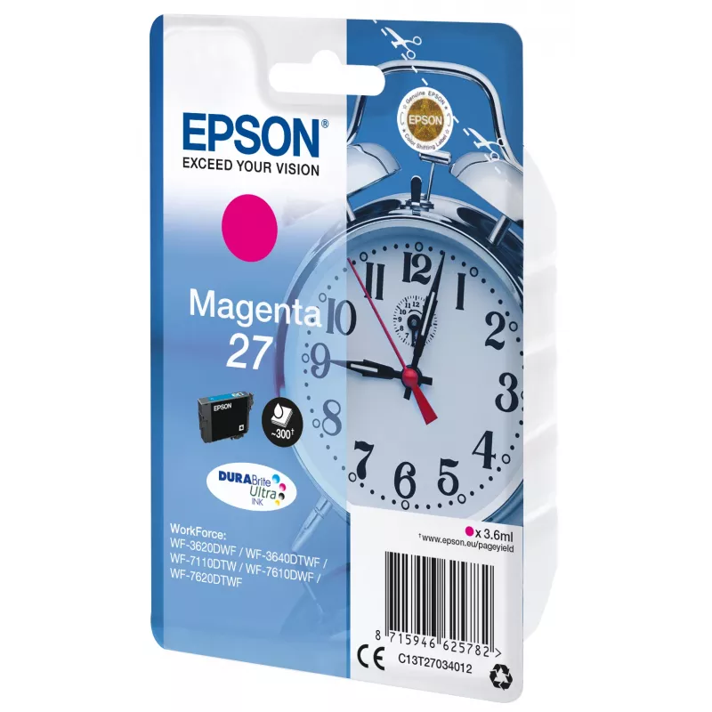 Epson Žadintuvas Vienos pakuotės Rausvai raudonas 27 DURABrite Ultra Rašalas