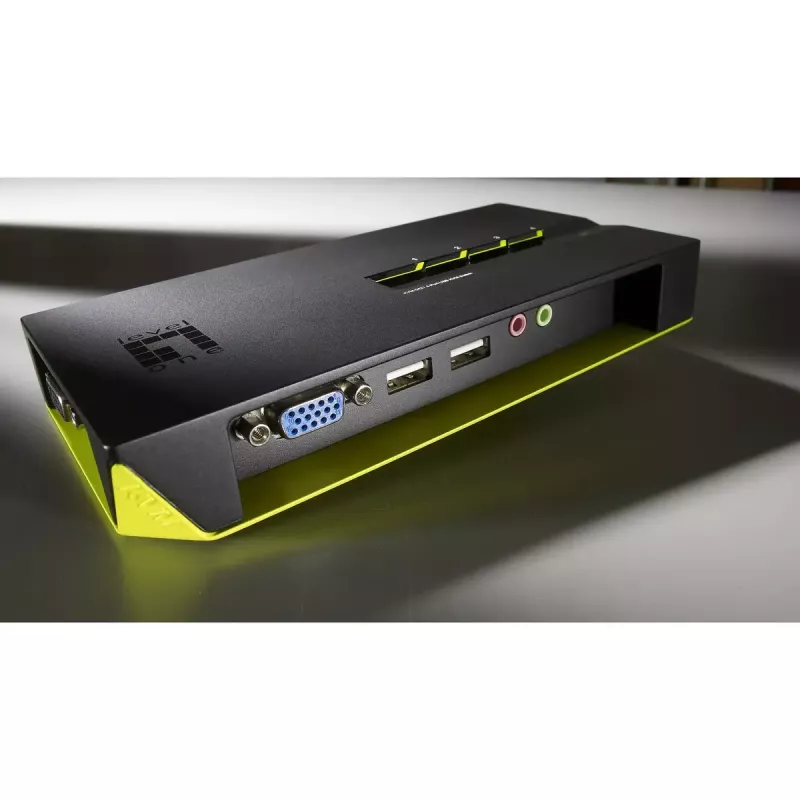 LevelOne 4 prievadų USB VGA KVM jungiklis, garso palaikymas