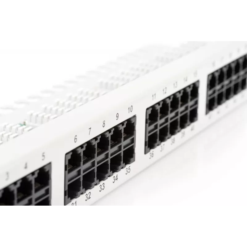 DIGITUS CAT 3 ISDN pataisų skydas, neekranuotas 50 prievadų RJ45, 8P4C, LSA, 1U, montuojamas stove, spalva pilka RAL 7035