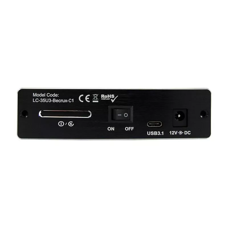 LC-POWER Išorinis 3,5 inch standžiojo disko korpusas, USB-C, aliuminis, juodas LC-35U3-Becrux-C1