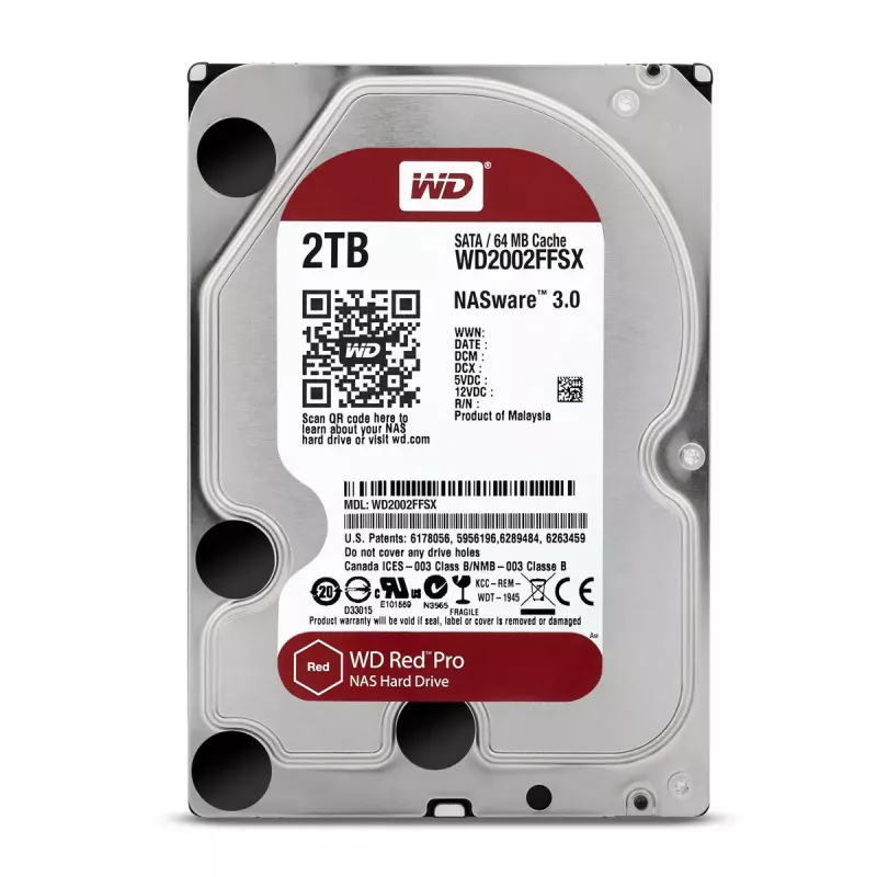 WESTERN DIGITAL standusis diskas - Wd Red Pro WD2002FFSX - 2TB - SATA 6Gb/s - 3.5in - 7200rpm - 64MB buferis