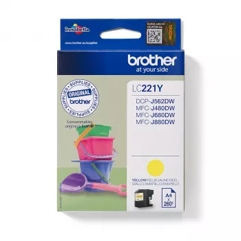 Brother LC221Y rašalo kasetė, 1 vnt. Originali geltona