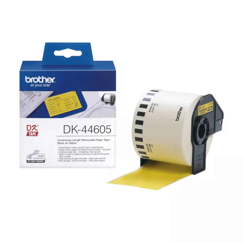 Brother DK-44605 spausdintuvo etiketė geltona