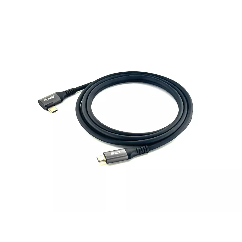 Equip USB 2.0 C į C 90° kampuotas laidas, M/M, 2,0 m, 100 W su Emark lustu
