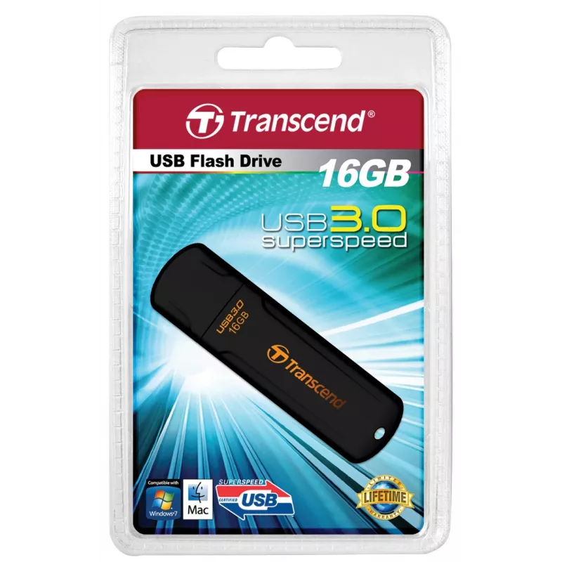 TRANSCEND Jetflash 700 - 16GB USB atmintukas - USB 3.0 - juodas