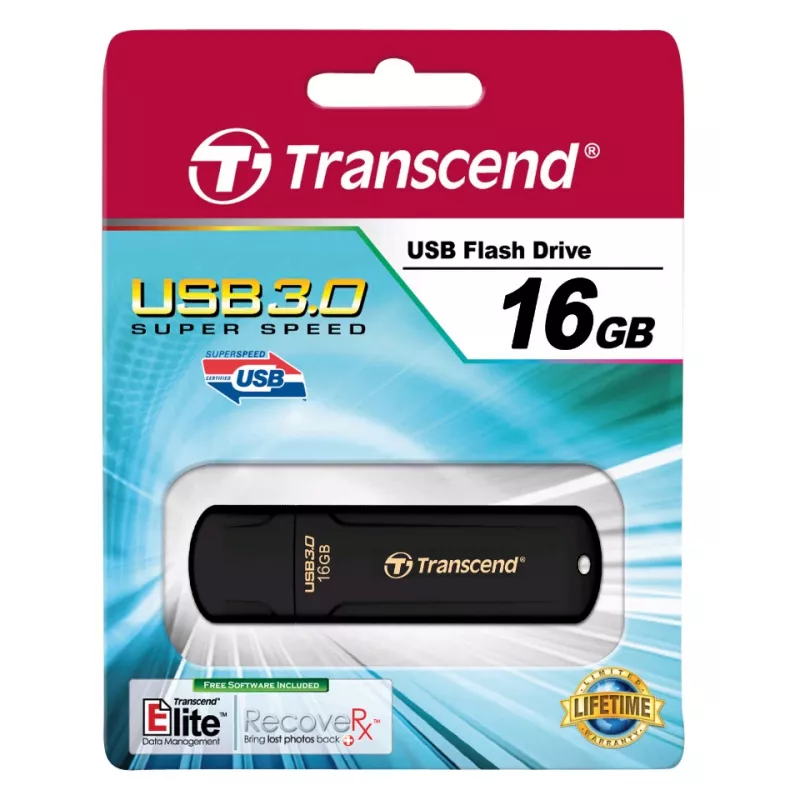 TRANSCEND Jetflash 700 - 16GB USB atmintukas - USB 3.0 - juodas