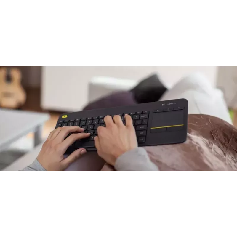 LOGITECH Wireless Touch Keyboard K400 Plus - Juoda - Qwerty Dutch
