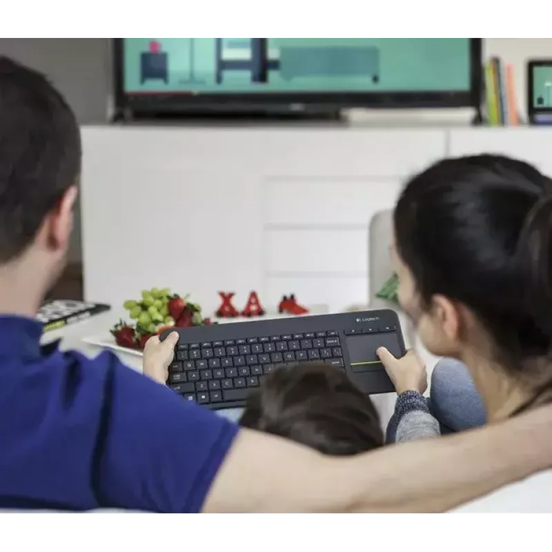 LOGITECH Wireless Touch Keyboard K400 Plus - Juoda - Qwerty Dutch