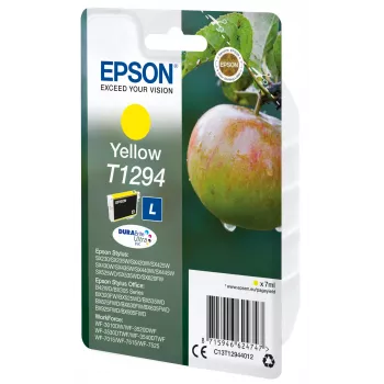 Epson Apple vienos pakuotės geltonas T1294 DURABrite Ultra rašalas, Geltonas, Pigmentinis rašalas, 7 ml, 1 vnt., 616 puslapių