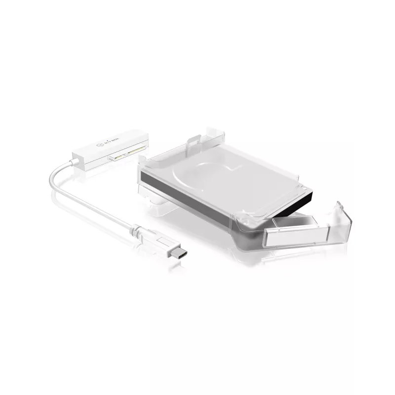ICY BOX IB-AC703-C HDD/SSD korpusas permatomas, baltas 2,5 col.