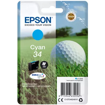 Epson Golf ball Singlepack Žydra 34 DURABrite Ultra Ink
