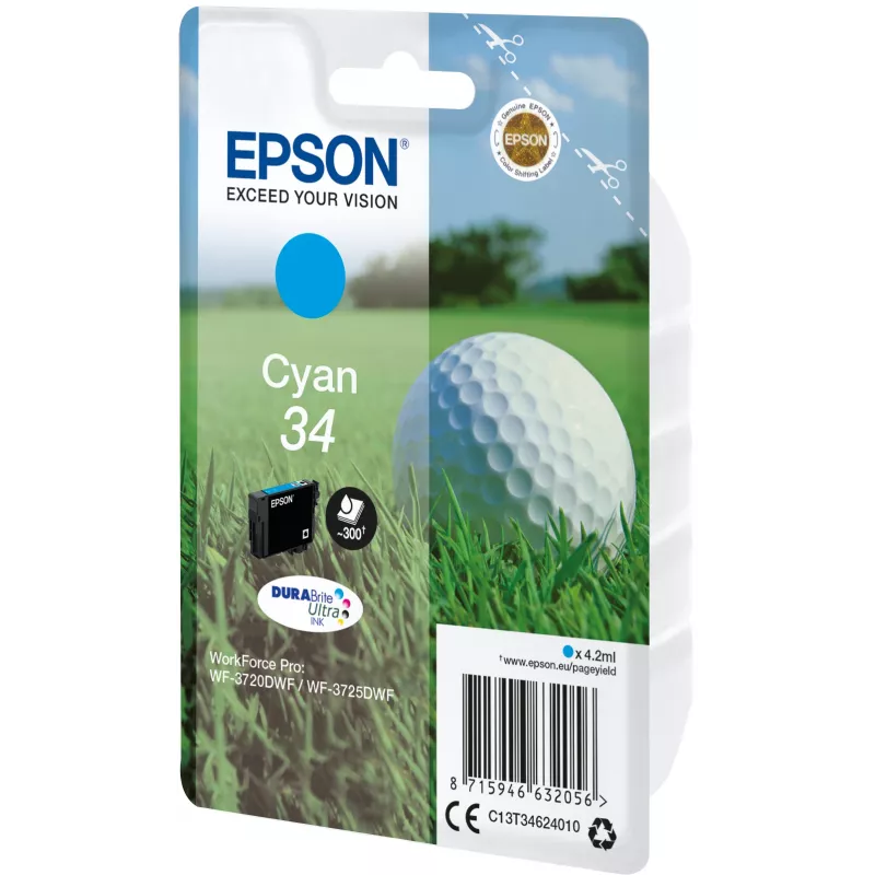 Epson Golf ball Singlepack Žydra 34 DURABrite Ultra Ink