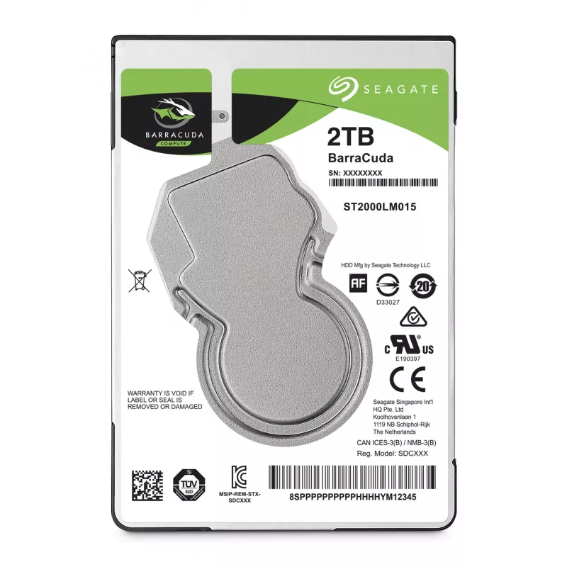 Seagate Barracuda 2.5 col. vidinis kietasis diskas 2 TB 5400 RPM 128 MB 2.5 col. Serial ATA III
