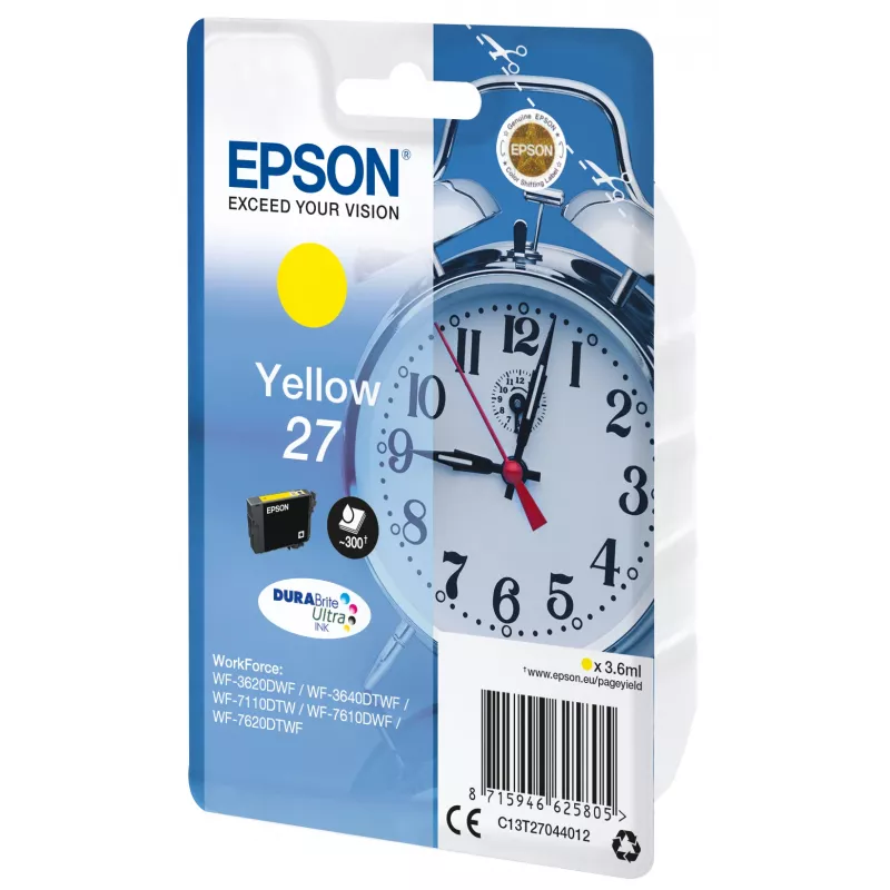 Epson žadintuvas Vienos pakuotės Geltona 27 DURABrite Ultra rašalas