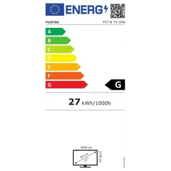 Fujitsu P27-8 TS UHD kompiuterio monitorius 68,6 cm (27 colių) 3840 x 2160 pikselių 4K Ultra HD LED juodas