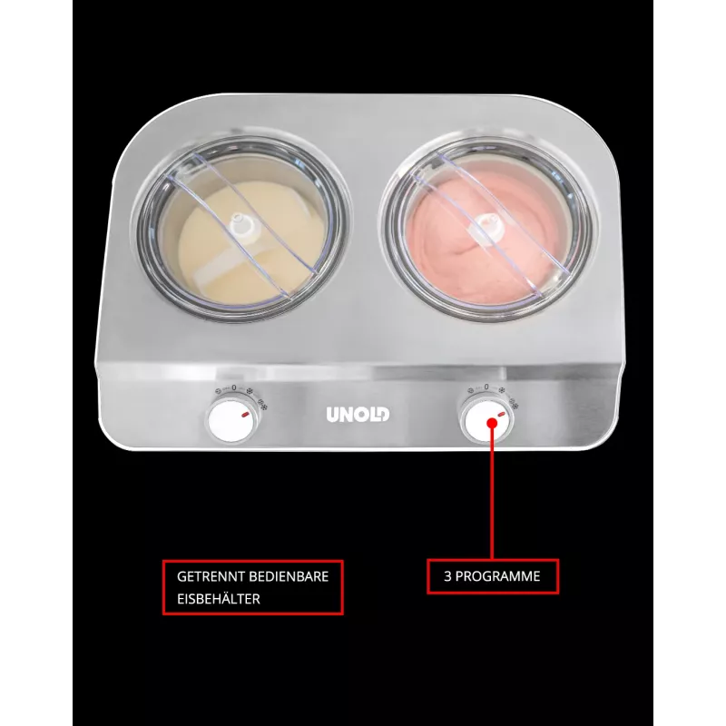 Unold Doppio kompresorinis ledų gaminimo aparatas 2,4 l 250 W Satino plieno, Balta