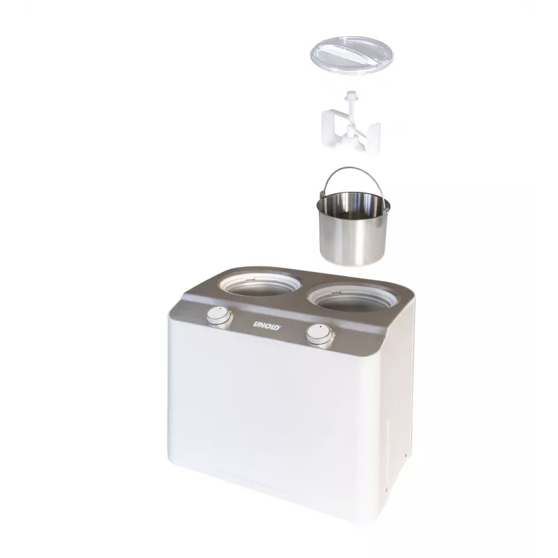 Unold Doppio kompresorinis ledų gaminimo aparatas 2,4 l 250 W Satino plieno, Balta
