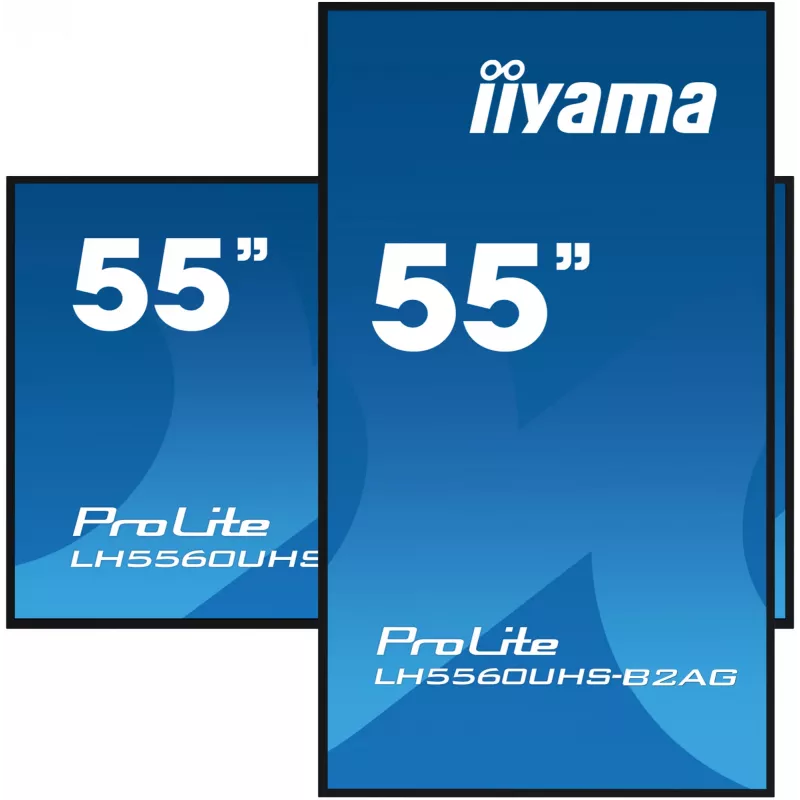 iiyama LH5560UHS-B2AG Skelbimų ekranas Skaitmeninis A-board 138,7 cm (54,6 colio) LED Wi-Fi 500 cd/m² 4K Ultra HD Juodas Integruotas procesorius Android 11 24/7