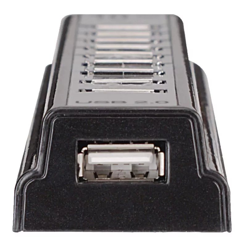Manhattan USB-A 10 prievadų stalinis šakotuvas, 10x USB-A prievadai, 480 Mbps (USB 2.0), maitinamas per USB arba išorinį maitinimo šaltinį (nepridedamas) didesnei prijungtų įrenginių galiai