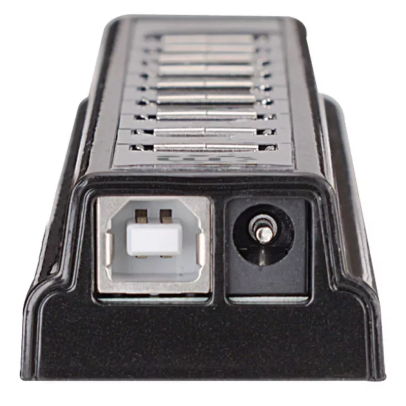 Manhattan USB-A 10 prievadų stalinis šakotuvas, 10x USB-A prievadai, 480 Mbps (USB 2.0), maitinamas per USB arba išorinį maitinimo šaltinį (nepridedamas) didesnei prijungtų įrenginių galiai