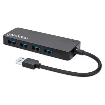Manhattan USB-A 4 prievadų šakotuvas, 4x USB-A prievadai, 5 Gbps (USB 3.2 Gen1, dar žinomas kaip USB 3.0), maitinamas per USB (nereikia išorinio maitinimo šaltinio), atitinka ST4300PBU3 ir ST4300MINU3B