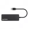 Manhattan USB-A 4 prievadų šakotuvas, 4x USB-A prievadai, 5 Gbps (USB 3.2 Gen1, dar žinomas kaip USB 3.0), maitinamas per USB (nereikia išorinio maitinimo šaltinio), atitinka ST4300PBU3 ir ST4300MINU3B
