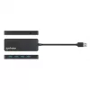 Manhattan USB-A 4 prievadų šakotuvas, 4x USB-A prievadai, 5 Gbps (USB 3.2 Gen1, dar žinomas kaip USB 3.0), maitinamas per USB (nereikia išorinio maitinimo šaltinio), atitinka ST4300PBU3 ir ST4300MINU3B