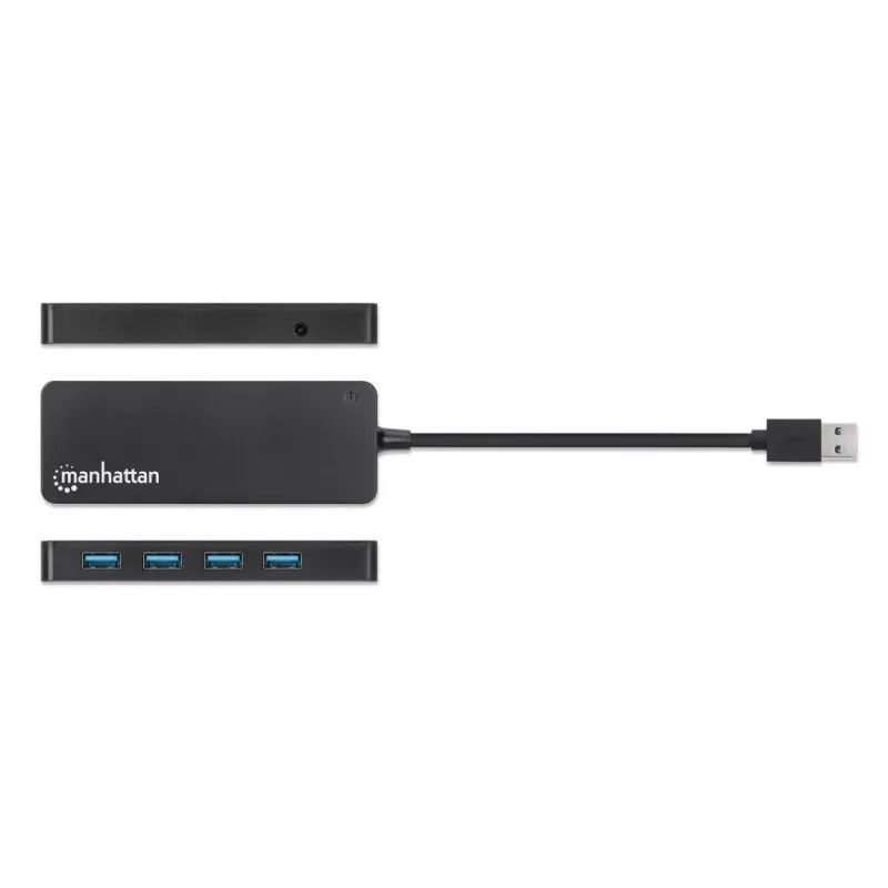 Manhattan USB-A 4 prievadų šakotuvas, 4x USB-A prievadai, 5 Gbps (USB 3.2 Gen1, dar žinomas kaip USB 3.0), maitinamas per USB (nereikia išorinio maitinimo šaltinio), atitinka ST4300PBU3 ir ST4300MINU3B