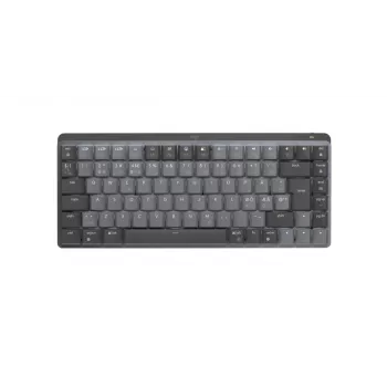 Logitech MX Mechanical Mini minimalistinė belaidė apšviesta klaviatūra – grafito spalvos, lytėjimo tylioji, QWERTY, danų/norvegų/švedų/suomių