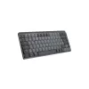 Logitech MX Mechanical Mini minimalistinė belaidė apšviesta klaviatūra – grafito spalvos, lytėjimo tylioji, QWERTY, danų/norvegų/švedų/suomių