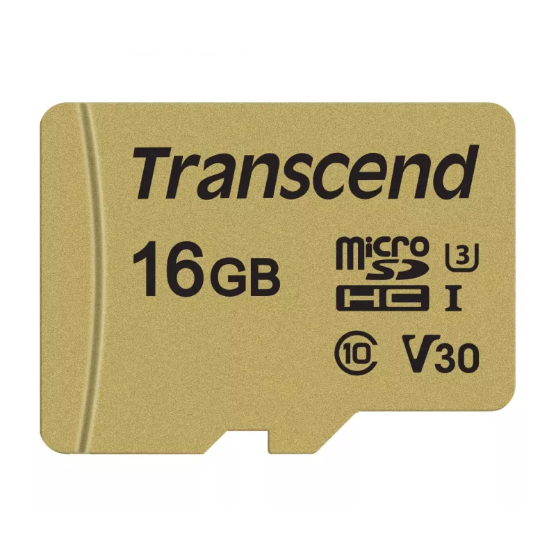 TRANSCEND Micro Sdhc kortelė 500s 16GB Uhs-i U3 Mlc su adapteriu
