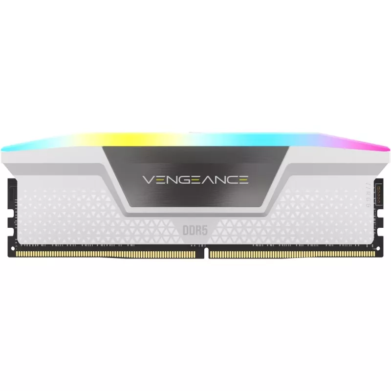 CORSAIR atmintinė 32GB DDR5 (2x16GB) DRAM 6000MT/s CL30 atminties rinkinys Vengeance RGB – balta