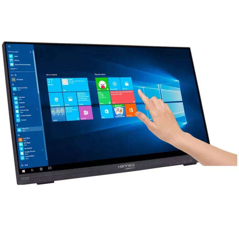 Hannspree HT225HPB kompiuterio monitorius 54,6 cm (21,5 colio) 1920 x 1080 pikselių Full HD LED jutiklinis ekranas stalinis juodas