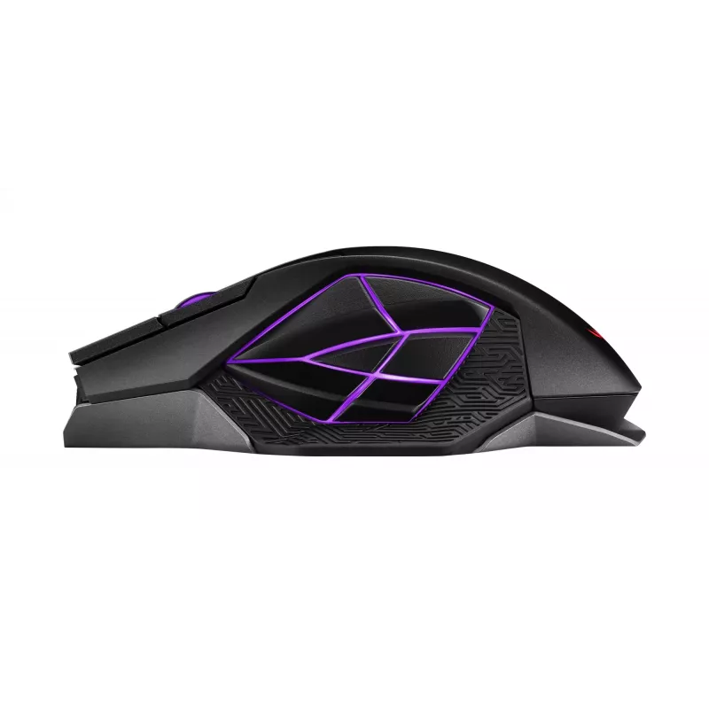 ASUS ROG Spatha X pelė žaidimams, dešinei rankai, RF belaidė + USB Type-C, optinė, 19000 DPI