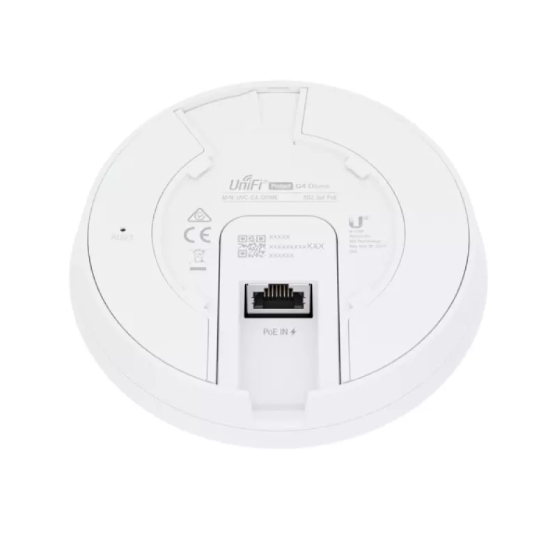 IP stebėjimo kamera UBIQUITI UVC‑G4‑DOME — kupolinė, montuojama prie lubų, laidinė, 5 MP (2688x1512), 86° horizontalus, lauke/patalpose, balta