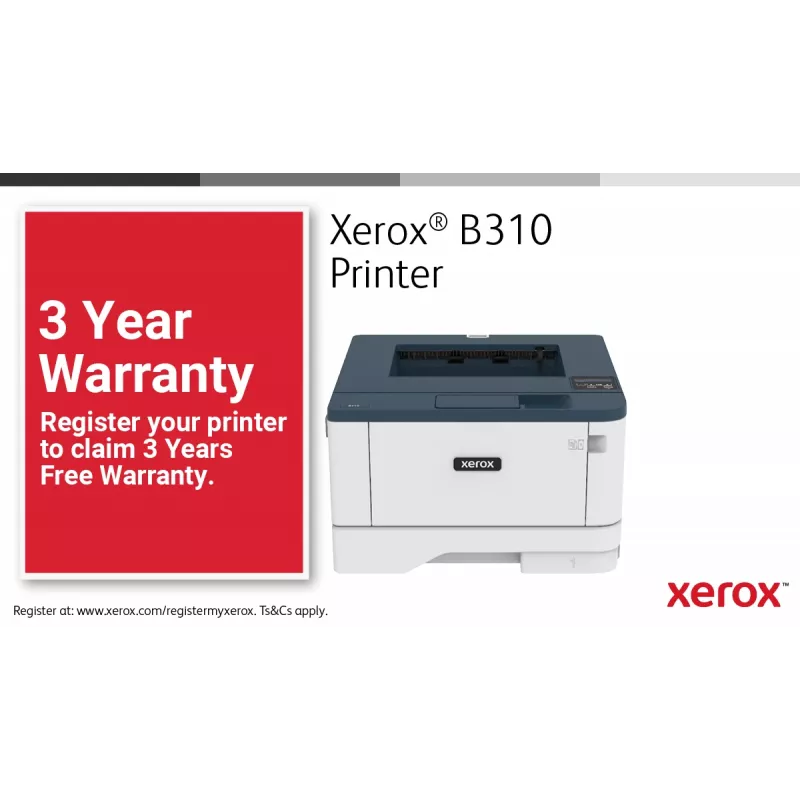 Xerox B310 A4 40ppm belaidis dvipusis spausdintuvas PS3 PCL5e/6 2 padėklai iš viso 350 lapų