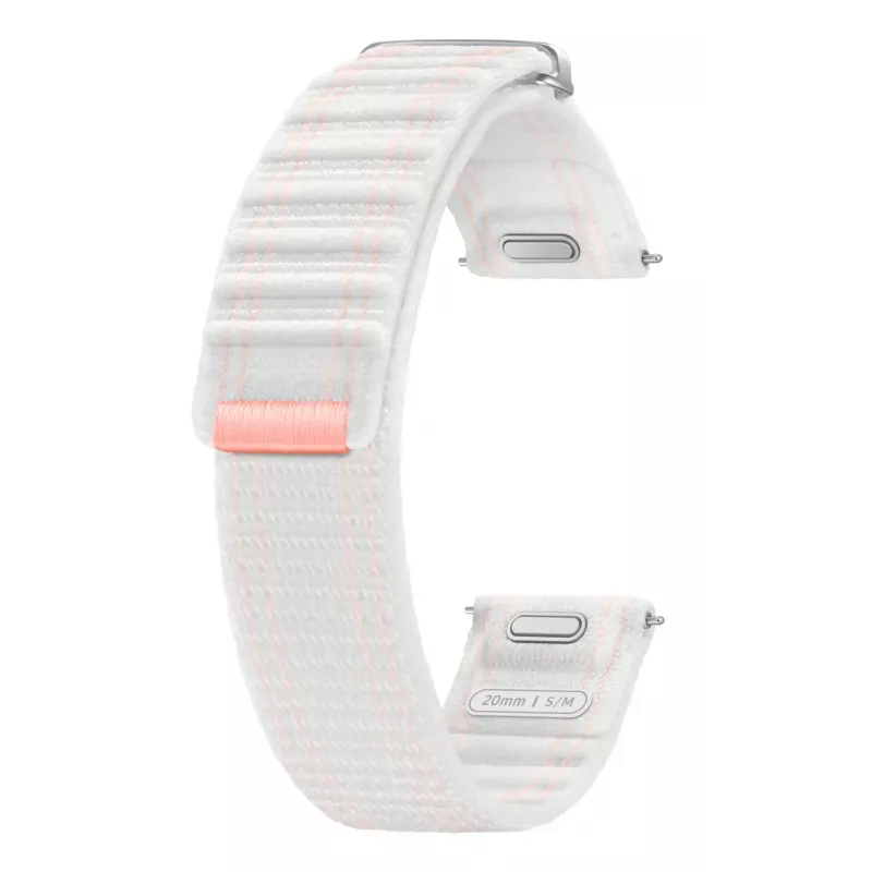Samsung Fabric Band (S/M), skirtas Galaxy Watch 7, apyrankė, išmanusis laikrodis, rožinė, balta, Samsung, Galaxy Watch 7, Galaxy Watch4/5/6/7/FE/4 Classic/5 Classic/5 Pro, audinys