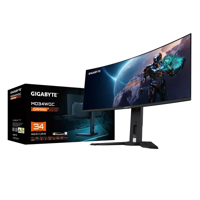 Monitorius GIGABYTE MO34WQC 34 colių OLED WQHD lenktas 3440 x 1440