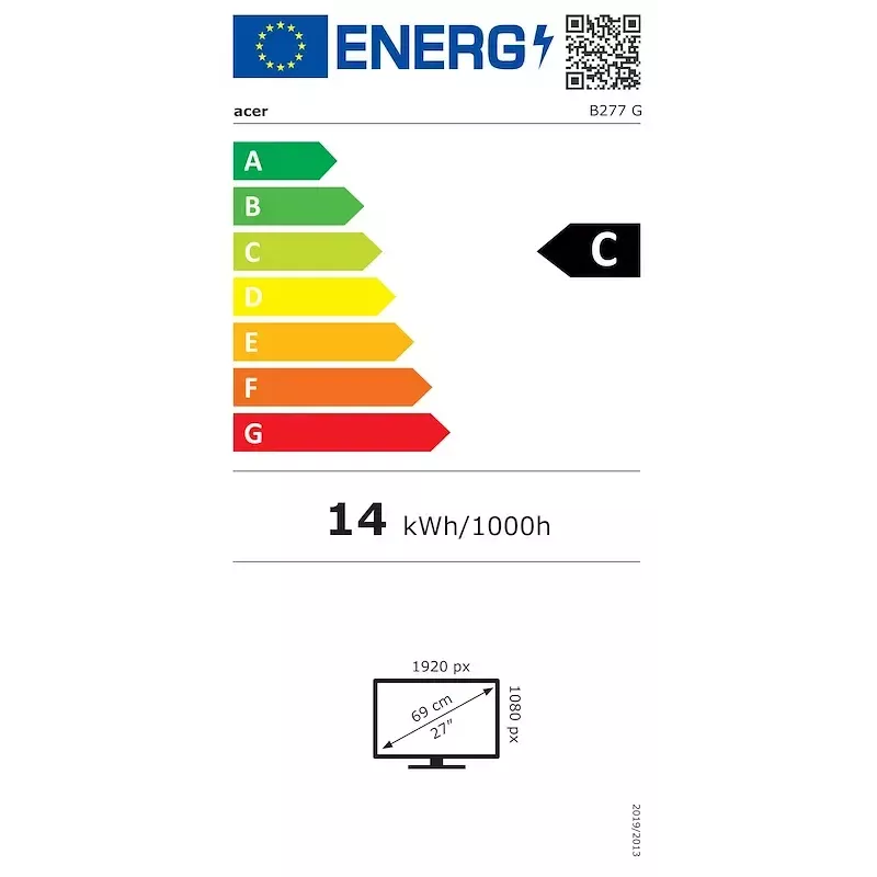 Acer Vero B7 B277Gbmiprzx monitorius 27 colių Full HD LCD 1920 x 1080
