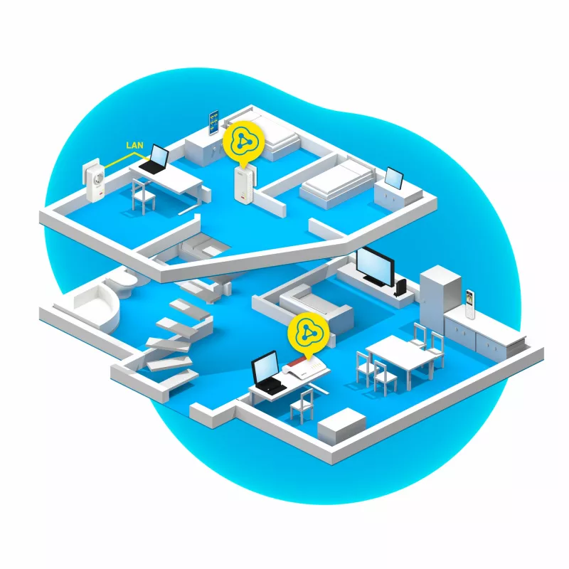 Powerline FRITZ 1260E WLAN rinkinys 1200 Mbit/s Ethernet LAN Wi-Fi balta