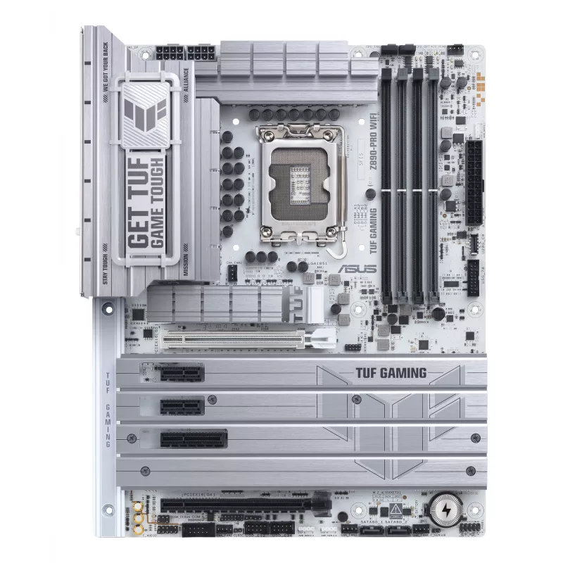 ASUS TUF GAMING Z890-PRO WIFI ATX pagrindinė plokštė su Intel Z890 mikroschemų rinkiniu, LGA1851 lizdu, DDR5 atminties palaikymu ir Wi-Fi 7.