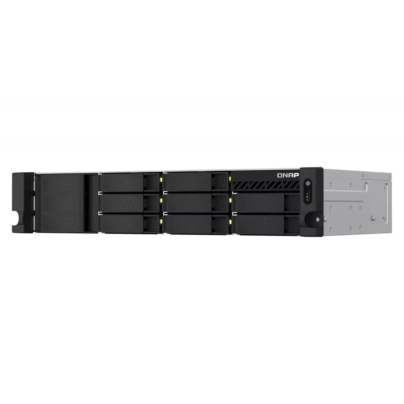 QNAP TS-873AeU-RP NAS stelažinis (2U) Ryzen Embedded V1500B 4 GB DDR4 0 TB QuTS hero juodos spalvos