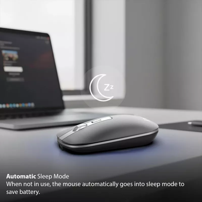 INCA Wireless pelė Iwm-531ra - Bluetooth & Rf Wireless 2.4GHz - 1600dpi - juoda/sidabrinė
