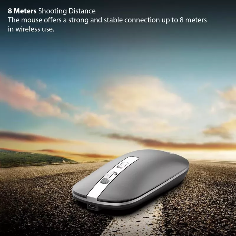INCA Wireless pelė Iwm-531ra - Bluetooth & Rf Wireless 2.4GHz - 1600dpi - juoda/sidabrinė