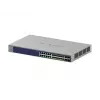 Valdomas Gigabit PoE jungiklis Netgear GS728TXUP — 24 × 10/100/1000 RJ-45, 128 Gbps, 1U, montuojamas stelaže