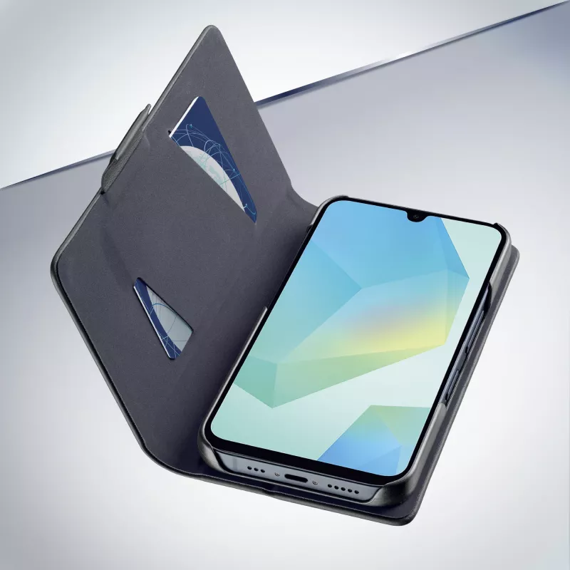 Cellularline Book - Galaxy A16 knygelės tipo dėklas su kortelių kišene ir magnetiniu užsegimu
